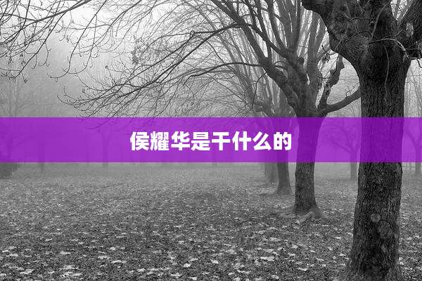 侯耀华是干什么的
