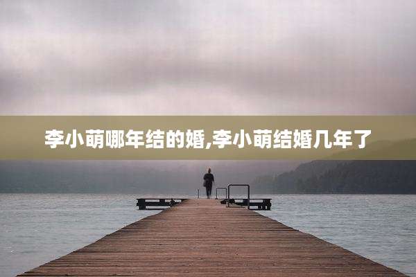李小萌哪年结的婚,李小萌结婚几年了