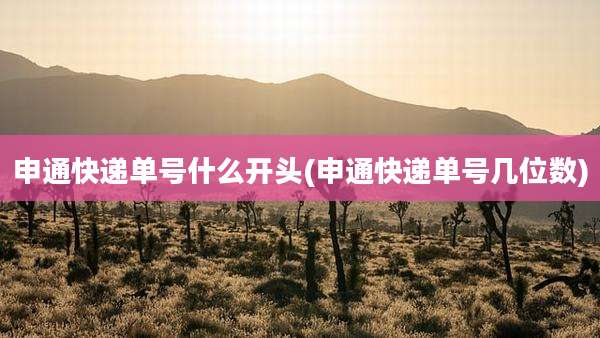 申通快递单号什么开头(申通快递单号几位数)