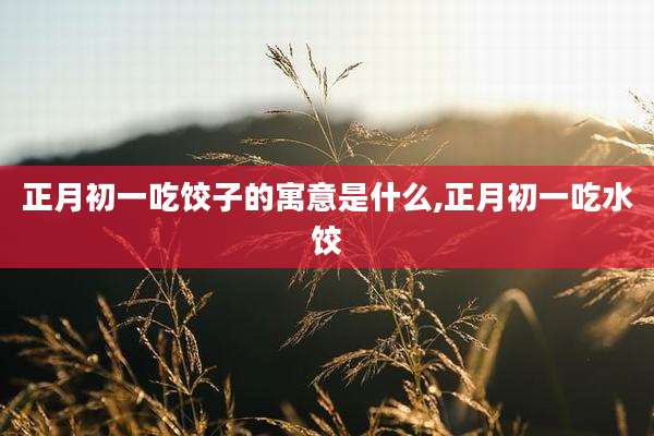 正月初一吃饺子的寓意是什么,正月初一吃水饺