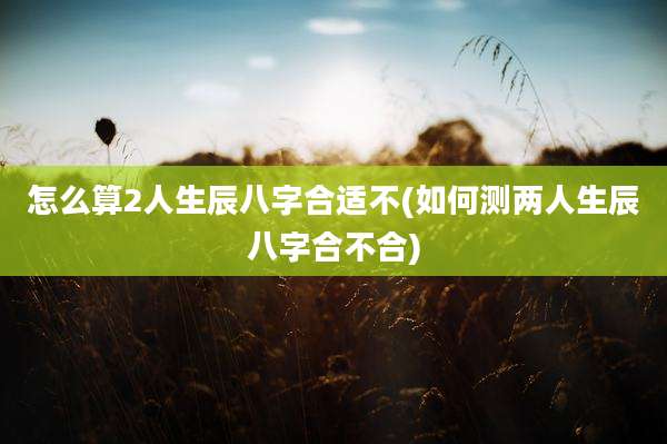 怎么算2人生辰八字合适不(如何测两人生辰八字合不合)
