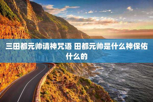 三田都元帅请神咒语 田都元帅是什么神保佑什么的