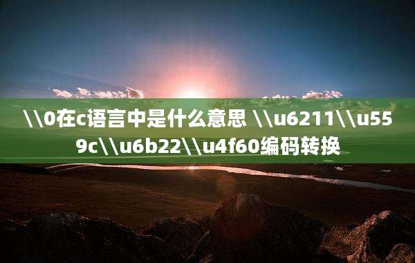 \\0在c语言中是什么意思 \\u6211\\u559c\\u6b22\\u4f60编码转换