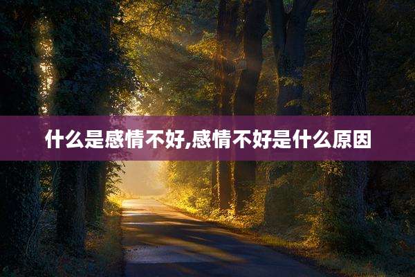 什么是感情不好,感情不好是什么原因