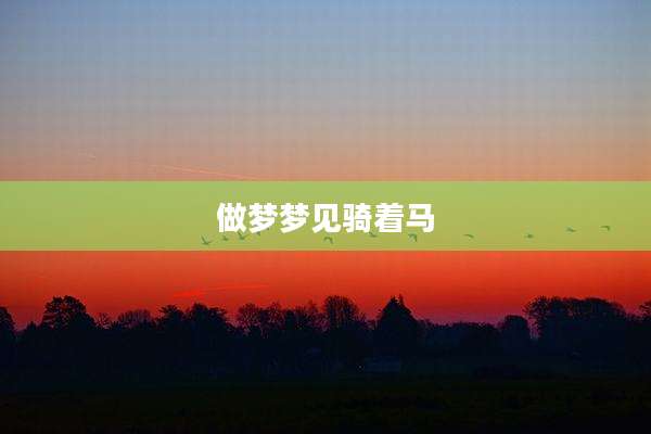 做梦梦见骑着马
