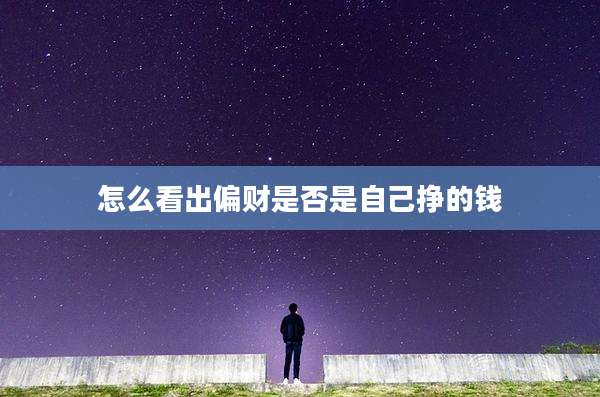 怎么看出偏财是否是自己挣的钱