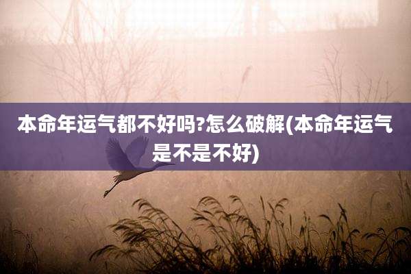 本命年运气都不好吗?怎么破解(本命年运气是不是不好)