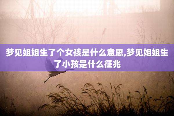梦见姐姐生了个女孩是什么意思,梦见姐姐生了小孩是什么征兆