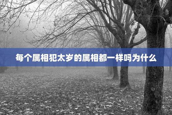 每个属相犯太岁的属相都一样吗为什么