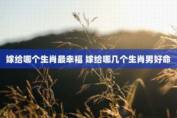 嫁给哪个生肖最幸福 嫁给哪几个生肖男好命