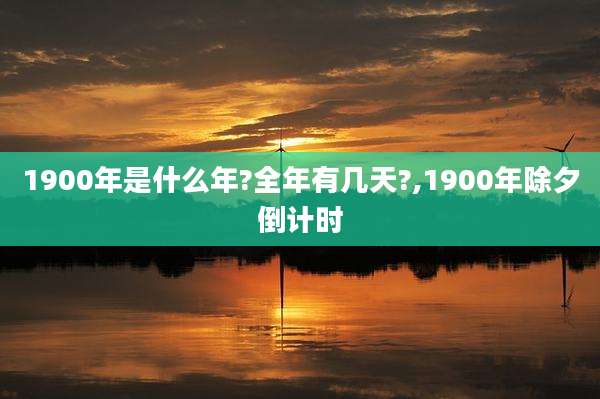 1900年是什么年?全年有几天?,1900年除夕倒计时