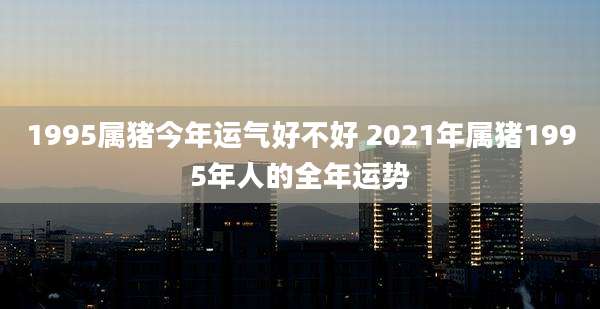 1995属猪今年运气好不好 2021年属猪1995年人的全年运势