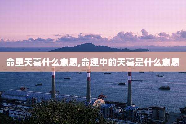 命里天喜什么意思,命理中的天喜是什么意思