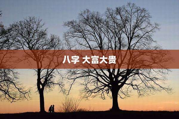 八字 大富大贵