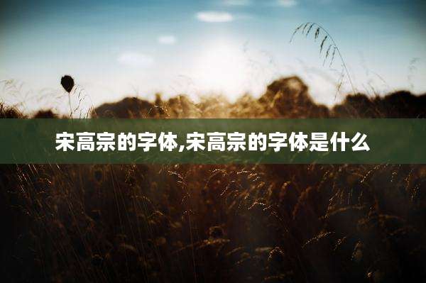 宋高宗的字体,宋高宗的字体是什么