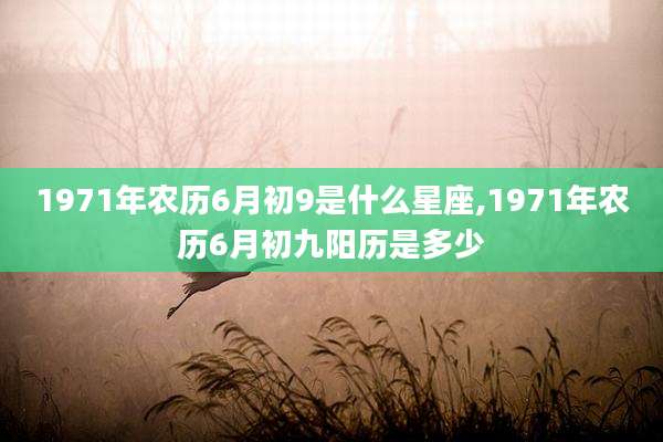 1971年农历6月初9是什么星座,1971年农历6月初九阳历是多少