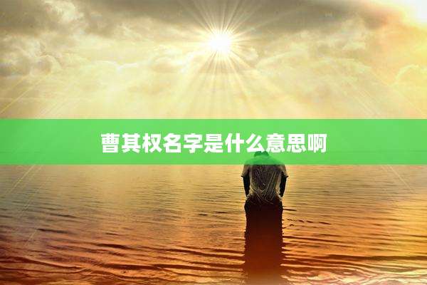 曹其权名字是什么意思啊