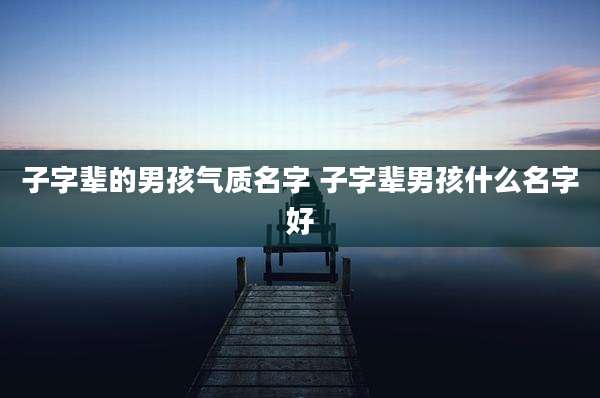 子字辈的男孩气质名字 子字辈男孩什么名字好