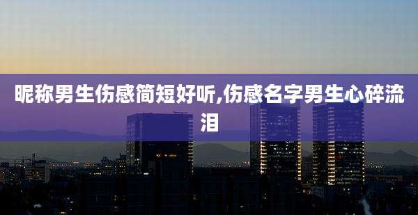 昵称男生伤感简短好听,伤感名字男生心碎流泪