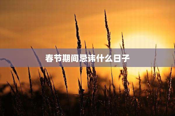春节期间忌讳什么日子