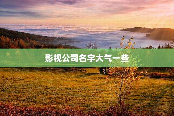 影视公司名字大气一些