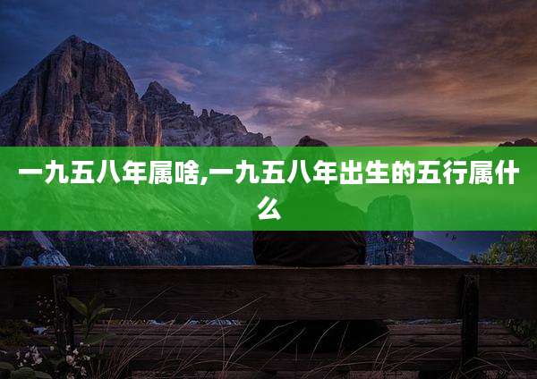 一九五八年属啥,一九五八年出生的五行属什么