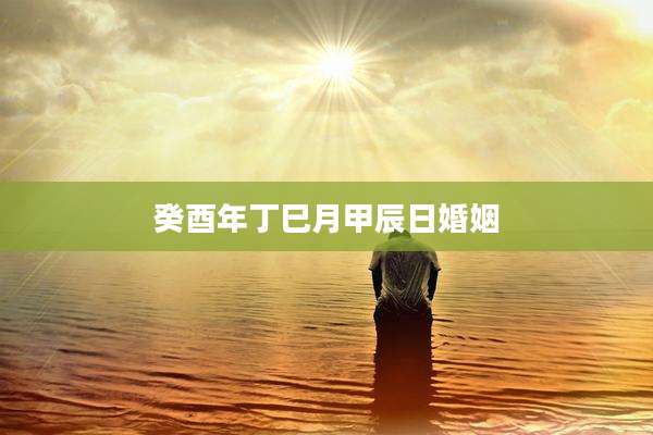 癸酉年丁巳月甲辰日婚姻