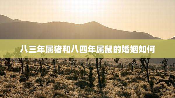 八三年属猪和八四年属鼠的婚姻如何