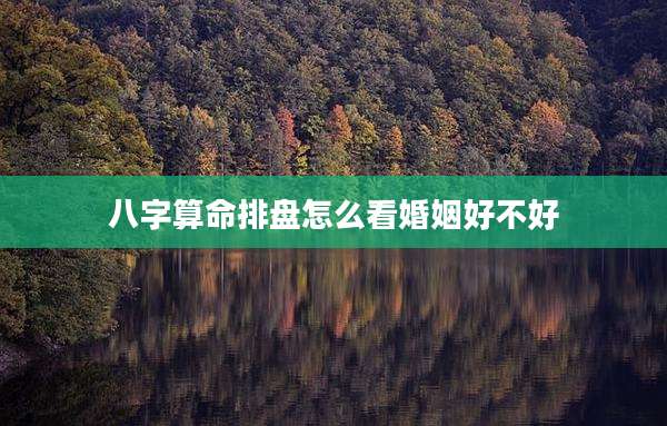 八字算命排盘怎么看婚姻好不好