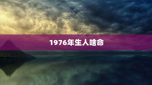 1976年生人啥命