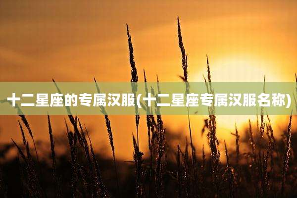 十二星座的专属汉服(十二星座专属汉服名称)