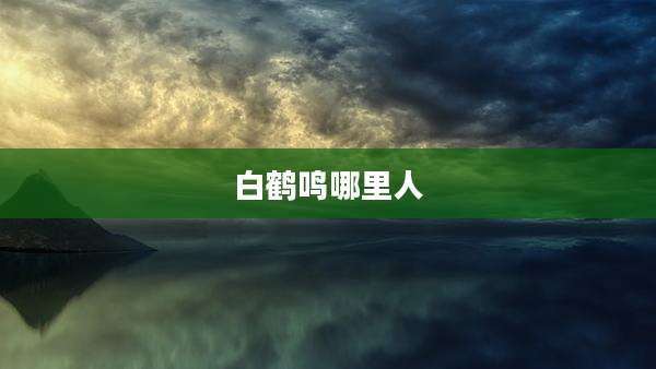 白鹤鸣哪里人