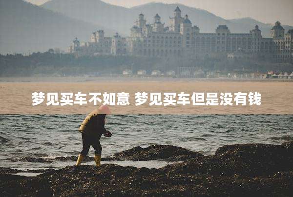 梦见买车不如意 梦见买车但是没有钱