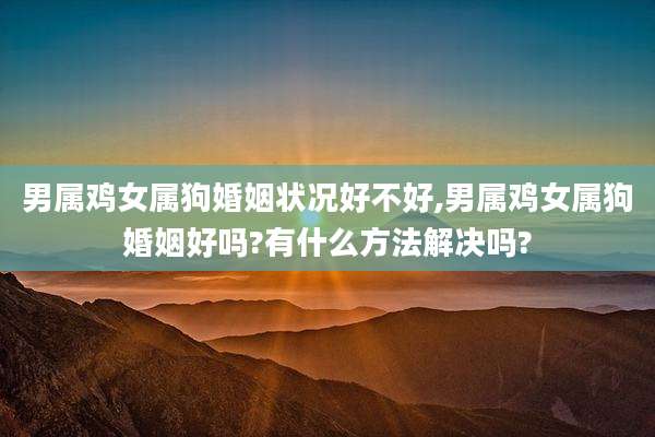 男属鸡女属狗婚姻状况好不好,男属鸡女属狗婚姻好吗?有什么方法解决吗?