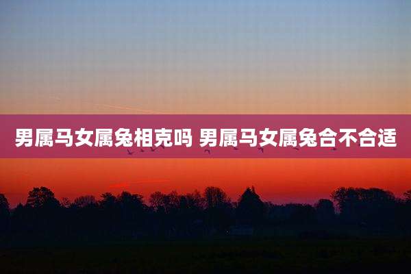 男属马女属兔相克吗 男属马女属兔合不合适