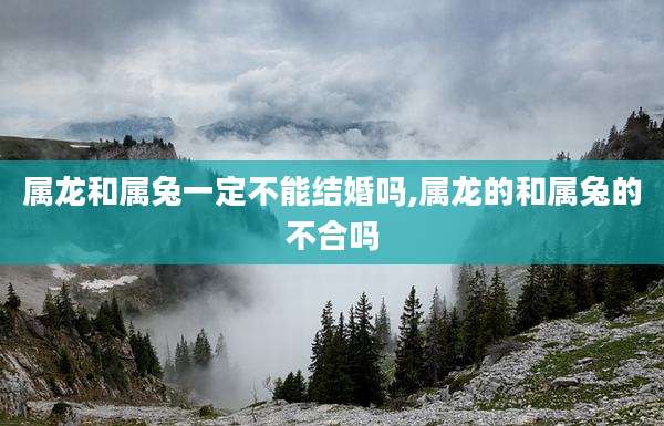 属龙和属兔一定不能结婚吗,属龙的和属兔的不合吗