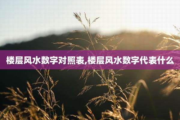 楼层风水数字对照表,楼层风水数字代表什么