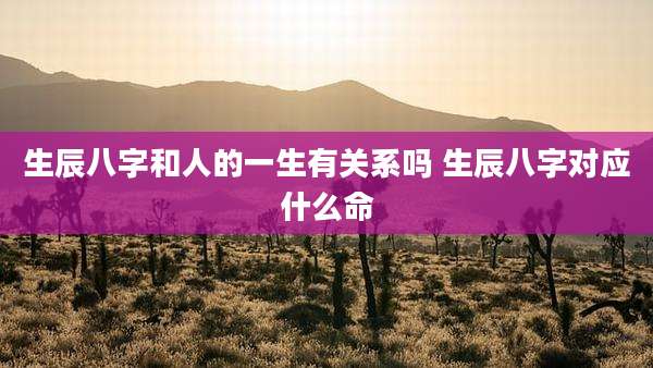 生辰八字和人的一生有关系吗 生辰八字对应什么命