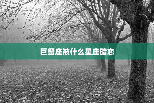 巨蟹座被什么星座暗恋