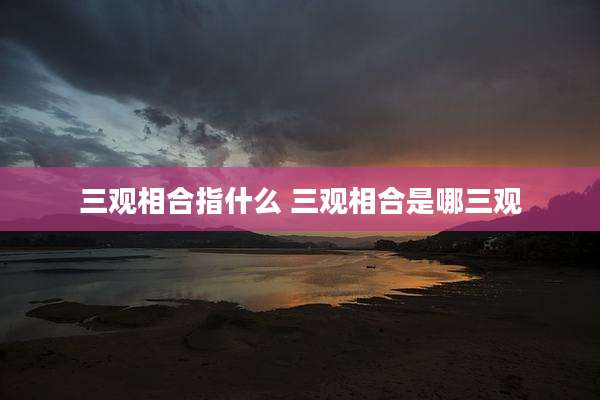 三观相合指什么 三观相合是哪三观