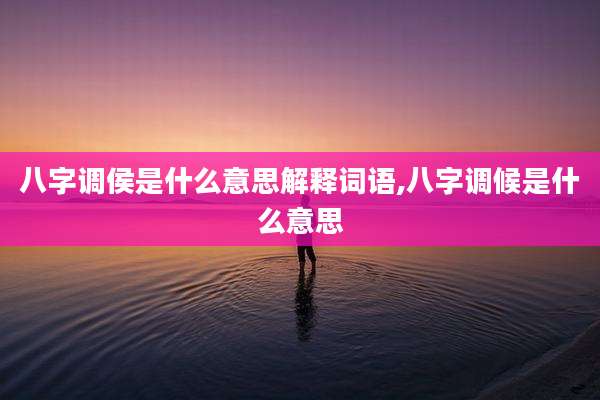 八字调侯是什么意思解释词语,八字调候是什么意思