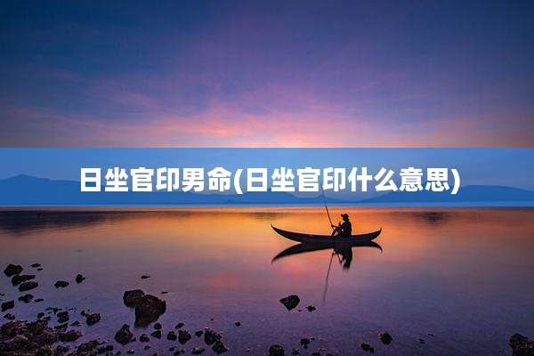 日坐官印男命(日坐官印什么意思)