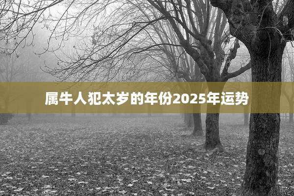 属牛人犯太岁的年份2025年运势