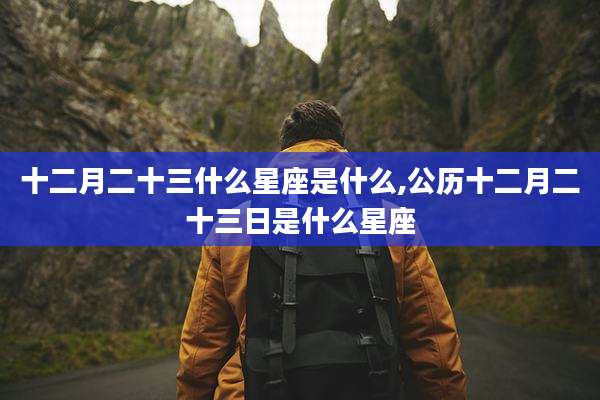 十二月二十三什么星座是什么,公历十二月二十三日是什么星座