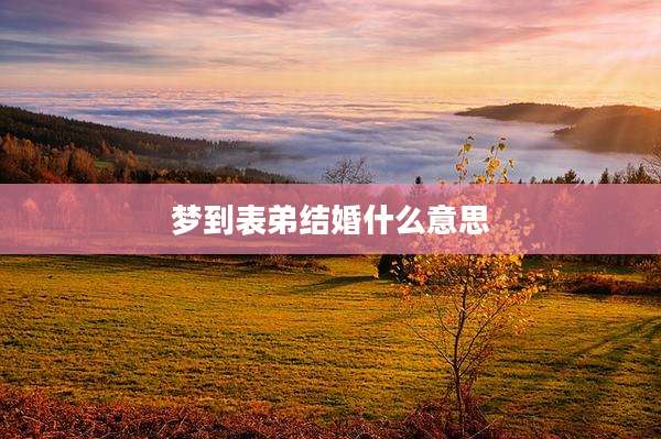 梦到表弟结婚什么意思