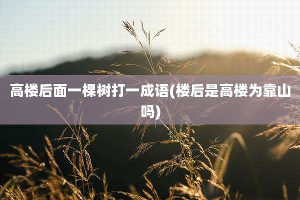高楼后面一棵树打一成语(楼后是高楼为靠山吗)