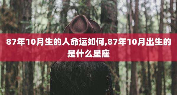 87年10月生的人命运如何,87年10月出生的是什么星座