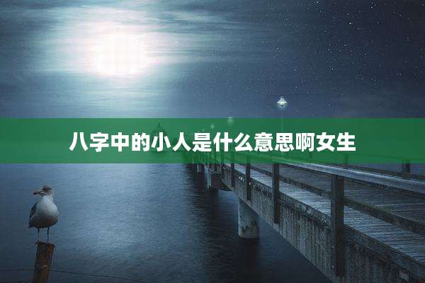 八字中的小人是什么意思啊女生