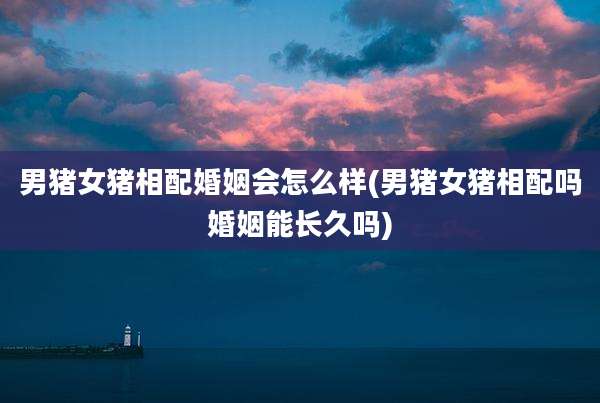 男猪女猪相配婚姻会怎么样(男猪女猪相配吗婚姻能长久吗)