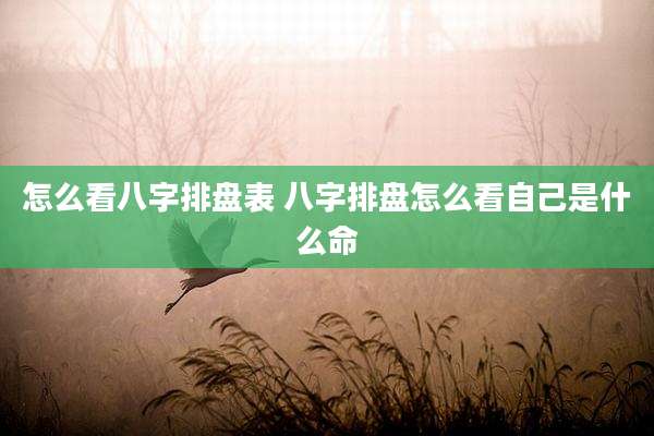 怎么看八字排盘表 八字排盘怎么看自己是什么命
